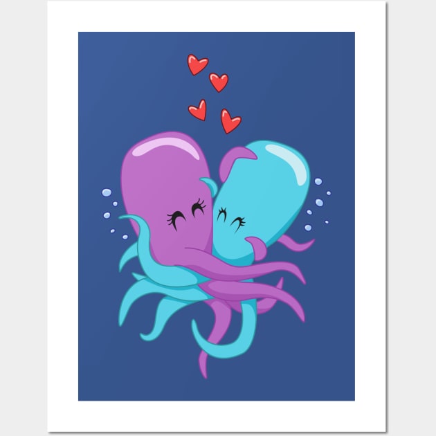 Kissing Octopuses Wall Art by MarceloMoretti90